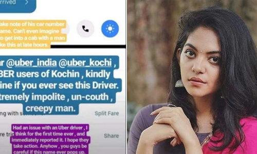 ഉബർ ഡ്രൈവറിൽ നിന്ന്​ മോശം പെരുമാറ്റം; പരാതിയുമായി അഹാന കൃഷ്​ണ