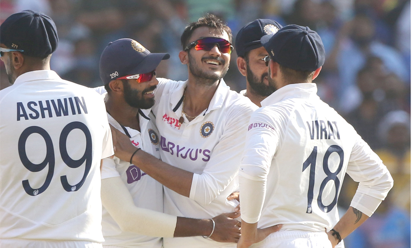 axar patel congratulated by teammates axar patel congratulated by teammates