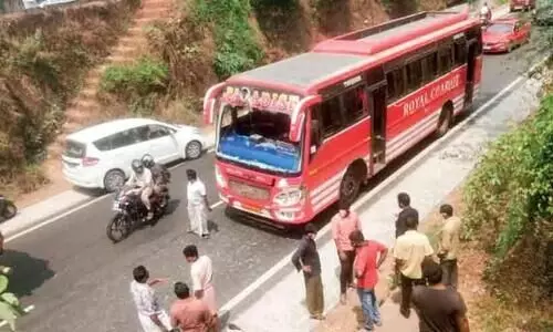 group arrived in a two-wheeler and smashed the bus