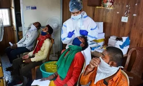 Health Worker Collecting Swab