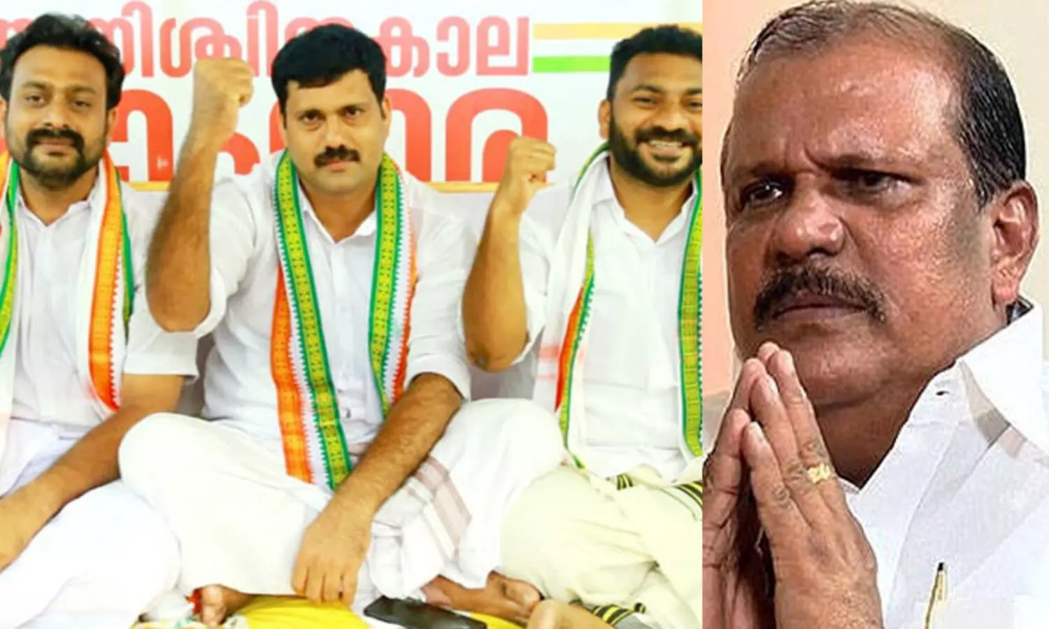 അണിയിച്ച പൊന്നാട പി.സി ജോർജിന്‍റെ കോലത്തിലിട്ട്​ യൂത്ത്​ കോൺഗ്രസ്​ നേതാക്കൾ കത്തിച്ചു