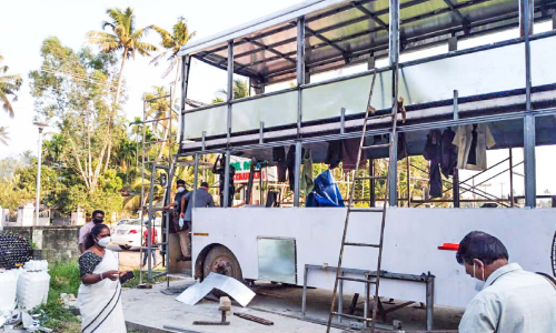 ksrtc bus becomes restaurant