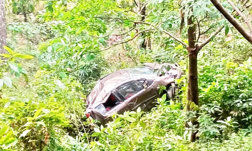 താമരശ്ശേരി ചുരത്തില് കാര് കൊക്കയിലേക്ക് മറിഞ്ഞു താമരശ്ശേരി ചുരത്തില് കാര് കൊക്കയിലേക്ക് മറിഞ്ഞു