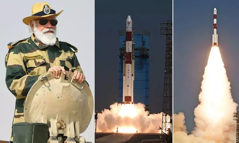 മോദിയുടെ ചിത്രം ബഹിരാകാശത്ത്; പി.എസ്.എൽ.വി സി-51 വിക്ഷേപണം വിജയം മോദിയുടെ ചിത്രം ബഹിരാകാശത്ത്; പി.എസ്.എൽ.വി സി-51 വിക്ഷേപണം വിജയം