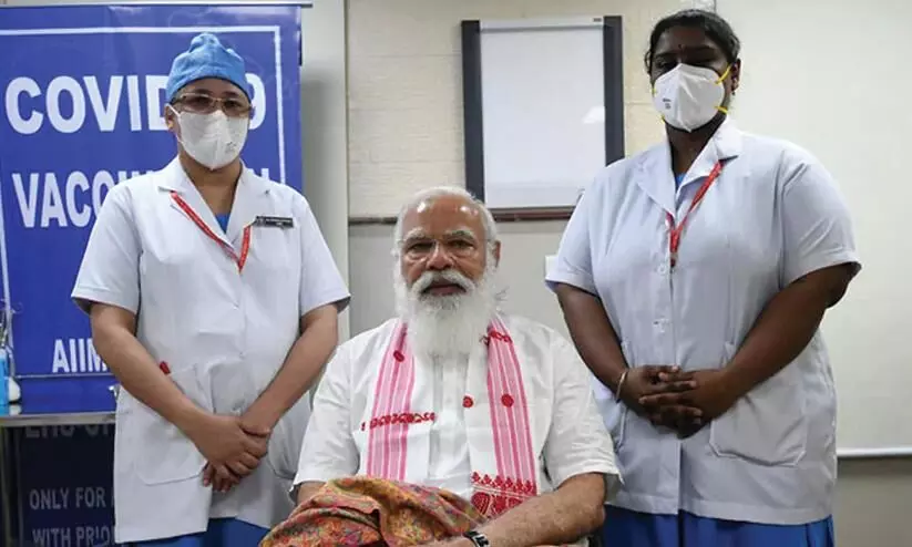 PM Modi tooks Covid Vaccine