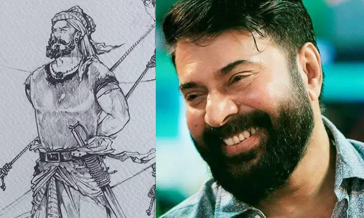 പടവാളേന്തി നിൽക്കുന്ന മമ്മൂട്ടി; കുഞ്ഞാലി മരക്കാർ ലുക്​ വൈറൽ