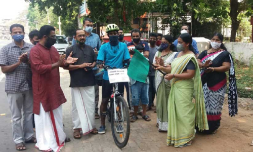 പരിസ്ഥിതിസംരക്ഷണത്തിന് സൈക്കിൾ യാത്രയുമായി പ്രണവ് രാജ്