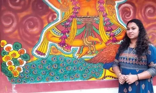 parvathy with her drawing