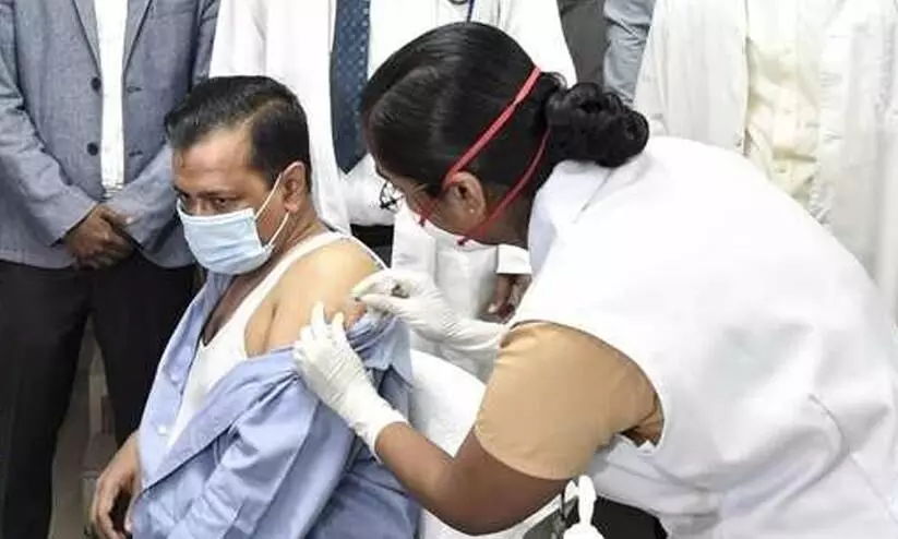 Delhi CM Arvind Kejriwal gets first dose of Covid vaccine