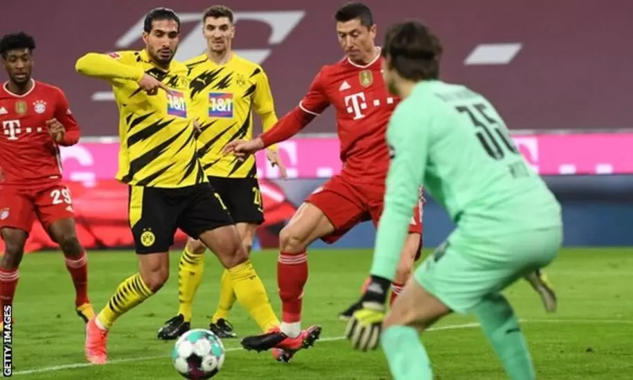 ഹാലൻഡ് ഡബ്ളും ഏശിയില്ല; െലവൻഡോവ്സ്കി ഹാട്രികിൽ ഡോർട്മണ്ടിനെ മുക്കി ബയേൺ ഹാലൻഡ് ഡബ്ളും ഏശിയില്ല; െലവൻഡോവ്സ്കി ഹാട്രികിൽ ഡോർട്മണ്ടിനെ മുക്കി ബയേൺ