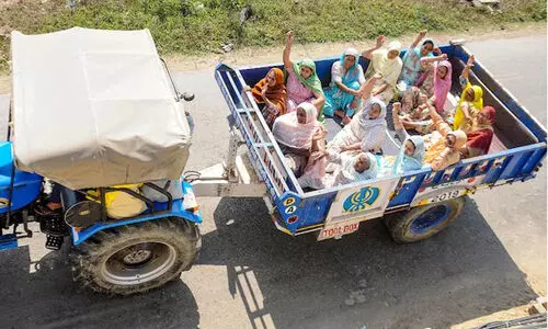 farmers protest on womens day