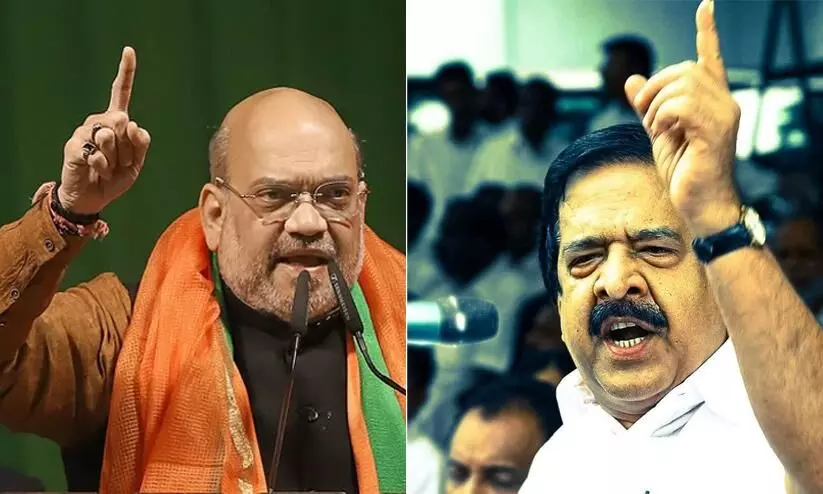 amit shah and ramesh chennithala amit shah and ramesh chennithala