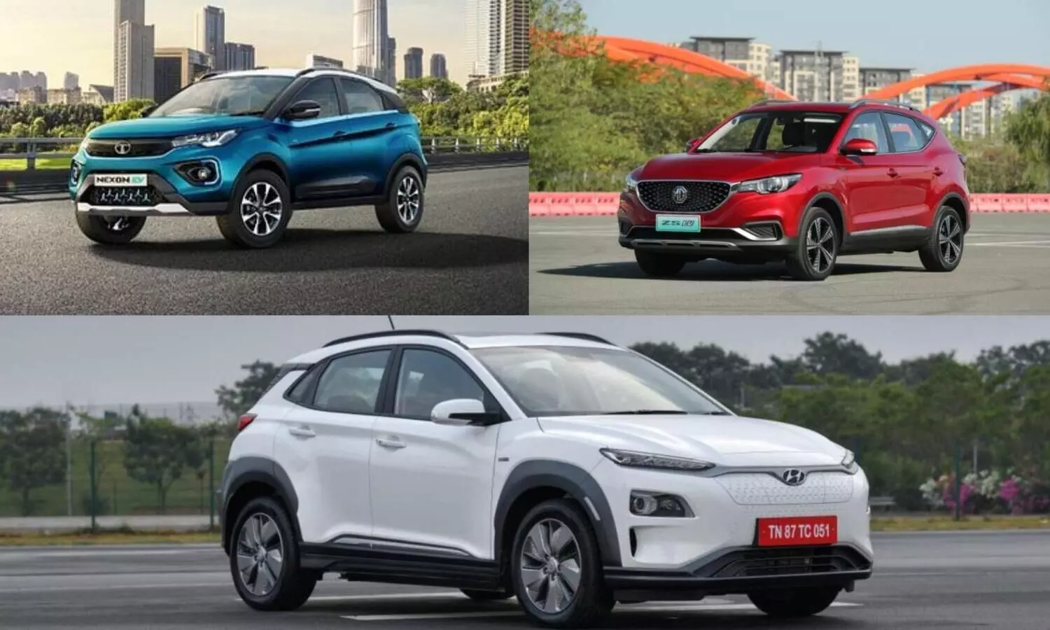 MG ZS EV vs Tata Nexon EV vs Hyundai Kona