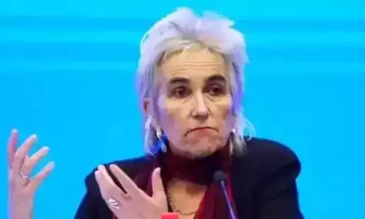 Marion Koopmans of the World Health Organization team speaks during a joint press conference held at the end of the WHO mission in Wuhan