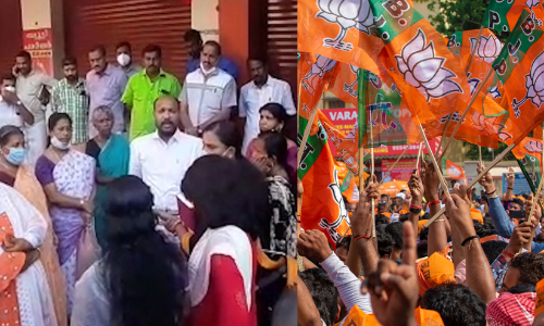 തിരുവല്ലയിൽ ബി.ജെ.പി സ്ഥാനാർഥിയെ മഹിള മോർച്ച പ്രവർത്തകർ തടഞ്ഞുവെച്ചു