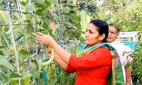 priya in her farm land