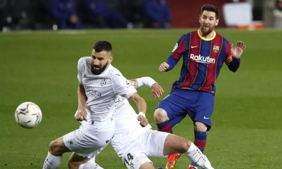 രണ്ടുവട്ടം മെസ്സി; തകർപ്പൻ ജയം- കിരീട സ്വപ്നങ്ങൾ വീണ്ടും ചിറകുവിടർത്തി ബാഴ്സ രണ്ടുവട്ടം മെസ്സി; തകർപ്പൻ ജയം- കിരീട സ്വപ്നങ്ങൾ വീണ്ടും ചിറകുവിടർത്തി ബാഴ്സ