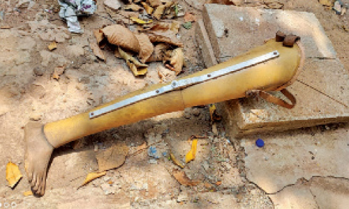 ഇടത്​ എം.എൽ.എയുടെ വീടിന്​ സമീപം കൃത്രിമക്കാൽ