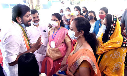 km abhijith campaigning