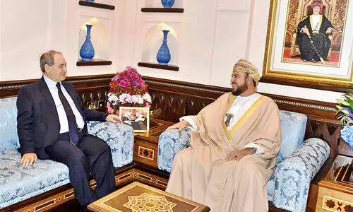 സ​യ്യി​ദ്​ അ​സ​ദ്​ സി​റി​യ​ൻ വി​ദേ​ശ​കാ​ര്യ മ​ന്ത്രി​യു​മാ​യി   കൂ​ടി​ക്കാ​ഴ്​​ച ന​ട​ത്തി