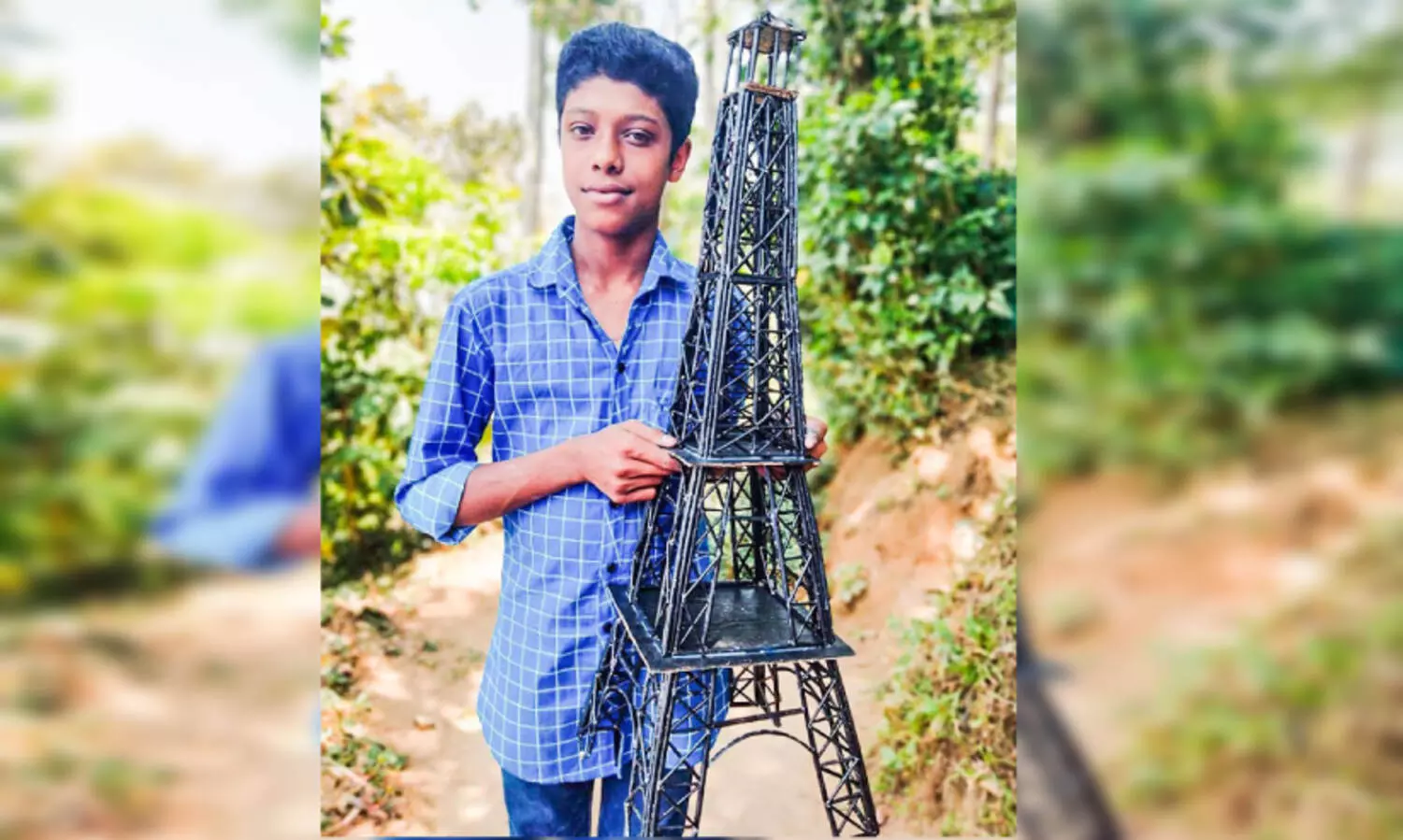 ajil with Eiffel tower model