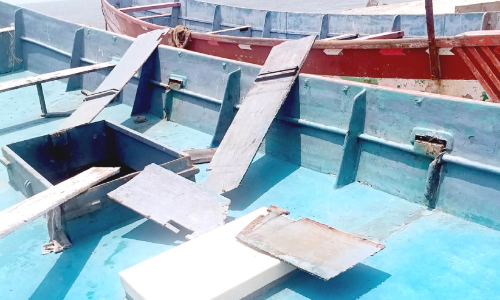 fishing boat vandalised