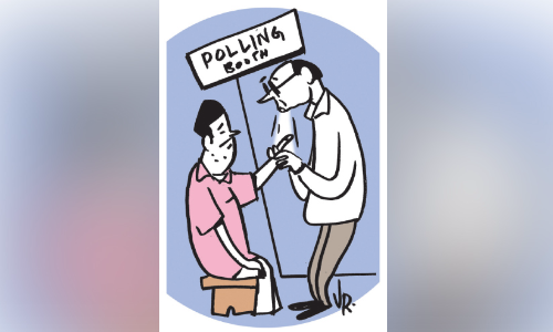 ഇരട്ട വോട്ടുള്ളവർ മഷി ഉണങ്ങുംവരെ ബൂത്തിലിരിക്കണം