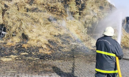 ഇബ്രയിൽ ട്രക്കിന്​ തീപിടിച്ചു