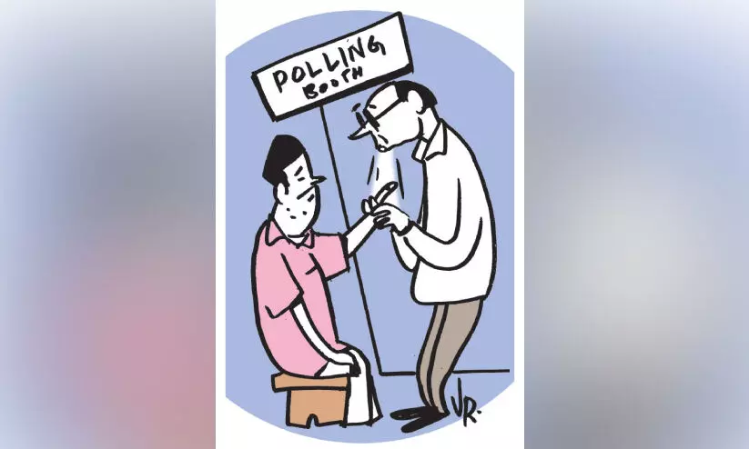 ഇരട്ട വോട്ടുള്ളവർ മഷി ഉണങ്ങുംവരെ ബൂത്തിലിരിക്കണം