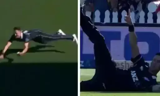 ബൗണ്ടറിക്കരികെ ഒറ്റ​ക്കൈയിലൊതുക്കി അവിശ്വസനീയ ക്യാച്ച്​; ട്രെന്‍റ്​ ബൗൾട്ടിനു കൈയടിച്ച്​ സമൂഹ മാധ്യമങ്ങൾ​