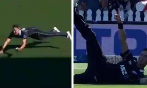 ബൗണ്ടറിക്കരികെ ഒറ്റ​ക്കൈയിലൊതുക്കി അവിശ്വസനീയ ക്യാച്ച്​; ട്രെന്‍റ്​ ബൗൾട്ടിനു കൈയടിച്ച്​ സമൂഹ മാധ്യമങ്ങൾ​