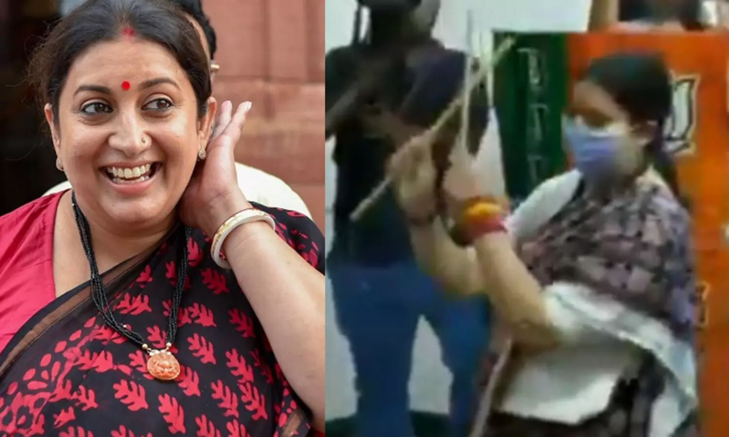 തമിഴ്​നാട്ടിൽ തെരഞ്ഞെടുപ്പ്​ പ്രചാരണത്തിനിടെ സ്​മൃതി ഇറാനിയുടെ കോൽക്കളി