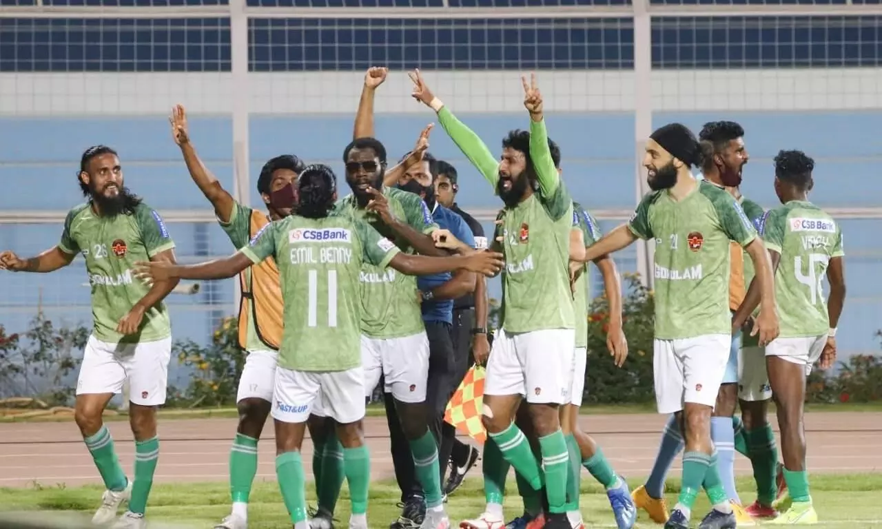 ചരിത്രമെഴുതി ഗോകുലം; ഐലീഗ് കിരീടം കേരളത്തിലേക്ക് ചരിത്രമെഴുതി ഗോകുലം; ഐലീഗ് കിരീടം കേരളത്തിലേക്ക്