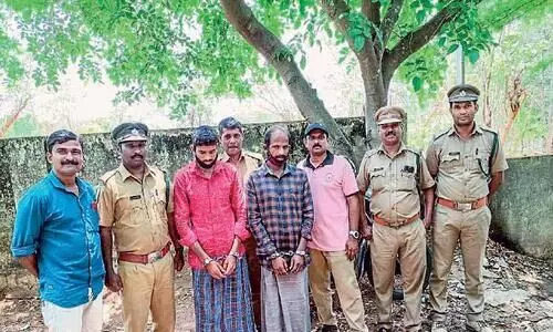 ചന്ദനമരം മുറിച്ച് കടത്തൽ; തമിഴ്നാട്സ്വദേശികൾ അറസ്റ്റിൽ ചന്ദനമരം മുറിച്ച് കടത്തൽ; തമിഴ്നാട്സ്വദേശികൾ അറസ്റ്റിൽ