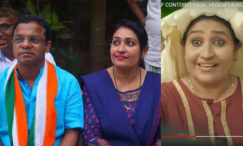 ഇരട്ടച്ചങ്കൻ പൊളിയാണ്​; പക്ഷേ, കൈപ്പത്തിക്ക്​ വോട്ട്​ ചെയ്യണം ധർമജ​ന്​ വോട്ട്​ തേടി​ നടി തെസ്നിഖാൻ