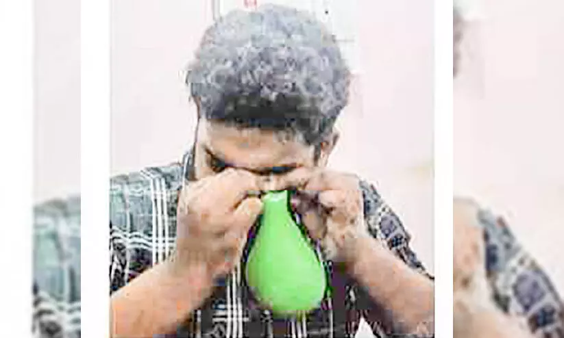 balloon filling with eyes