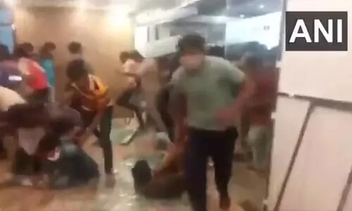 Chaos erupted at theatre in Visakhapatnam fans gathered for the launch of the trailer