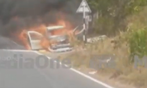 car caught fire