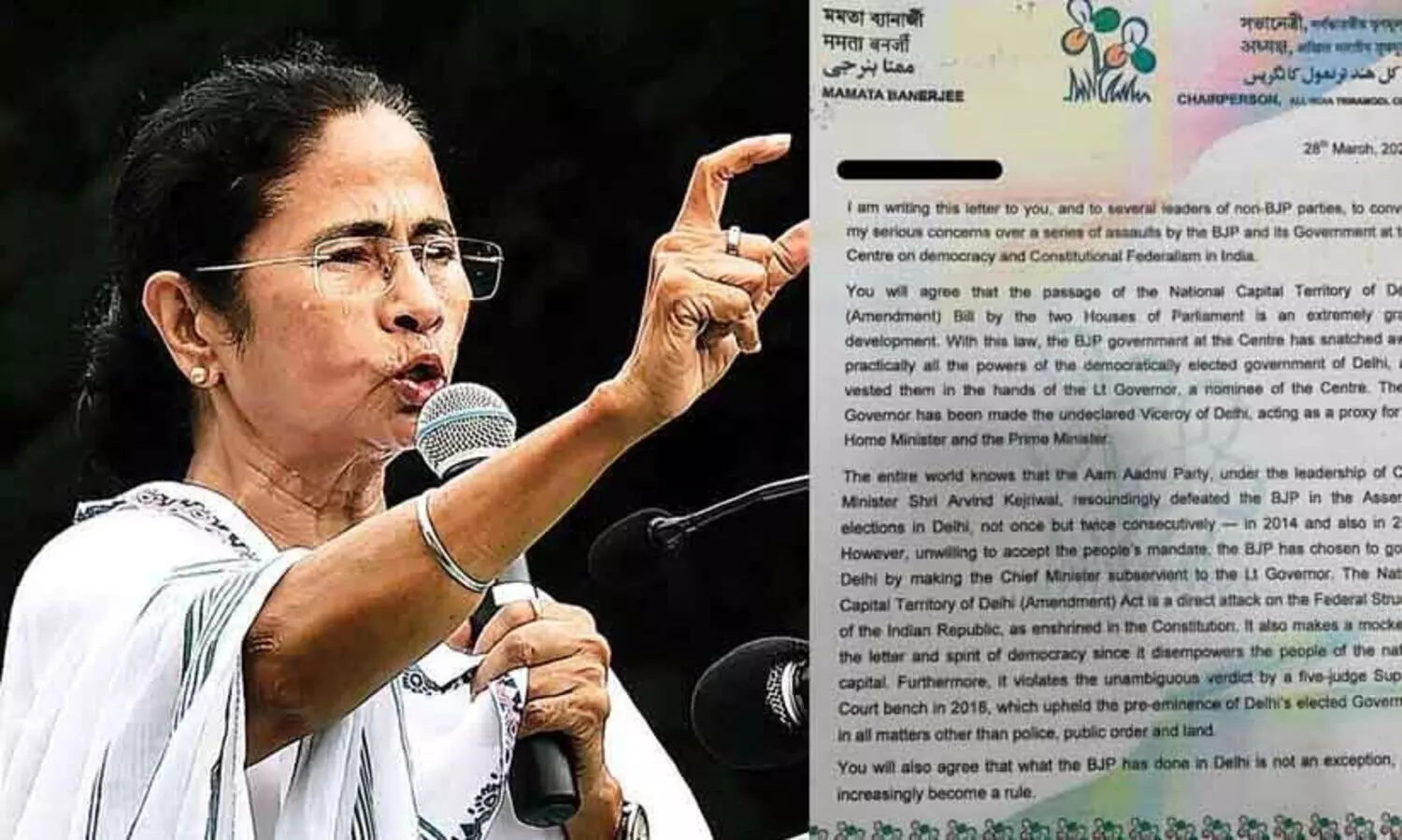 ബി.ജെ.പിക്കെതിരെ ഒന്നിച്ച്​ പോരാടാൻ സമയമായി -സോണിയ അടക്കം പ്രതിപക്ഷ നേതാക്കൾക്ക്​ ​ മമതയുടെ കത്ത്​