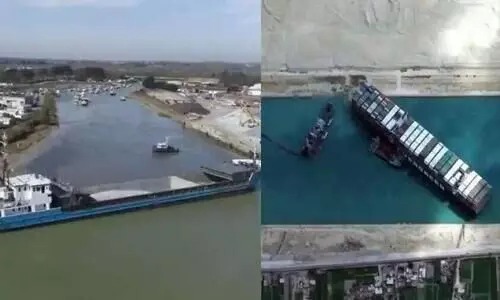 സൂയസ് കനാലിൽ കപ്പൽ കുടുങ്ങിയതുപോലെ അരുൺ റിവറിൽ മറ്റൊരു കപ്പലും കുടുങ്ങി