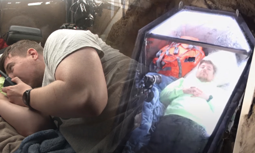 യൂട്യൂബറെ ജീവനോടെ കുഴിച്ചുമൂടി; ഗ്ലാസ്​ ശവപ്പെട്ടിയിൽ കഴിഞ്ഞത്​ 50 മണിക്കൂർ, വിഡിയോ