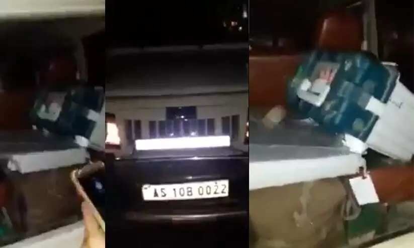 EVM transported in the car of BJP MLA