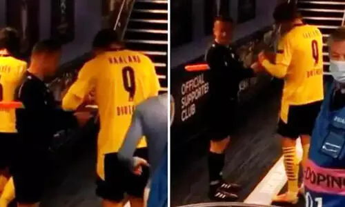 ഹാലൻറിനോട്​ ഓ​ട്ടോഗ്രാഫ്​ ചോദിച്ച റഫറിക്ക്​ സസ്​പെൻഷൻ