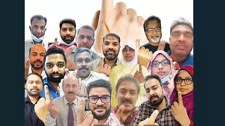 പ്രവാസി വോട്ട്: ചൂണ്ടുവിരലിൽ മഷിപുരട്ടി പ്രതിഷേധം പ്രവാസി വോട്ട്: ചൂണ്ടുവിരലിൽ മഷിപുരട്ടി പ്രതിഷേധം