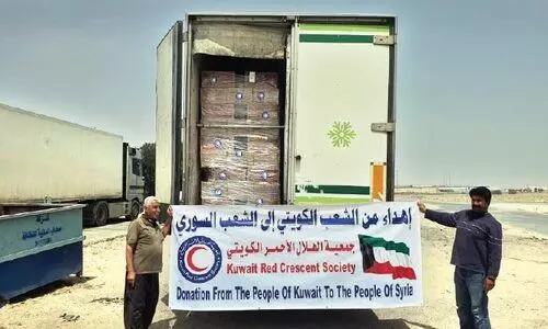 ജോ​ർ​ഡ​നി​ലേ​ക്ക്​ ​മൂ​ന്ന്​ ട്ര​ക്ക്​ സ​ഹാ​യ​വ​സ്​​തു​ക്ക​ൾ അ​യ​ച്ചു