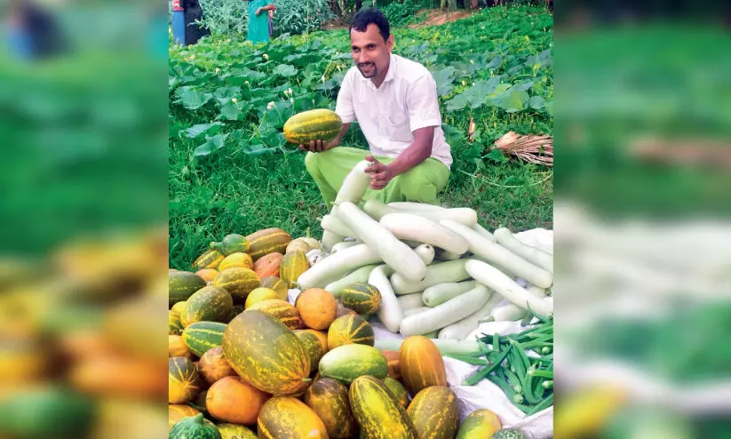 abdul nasar with his vegetables