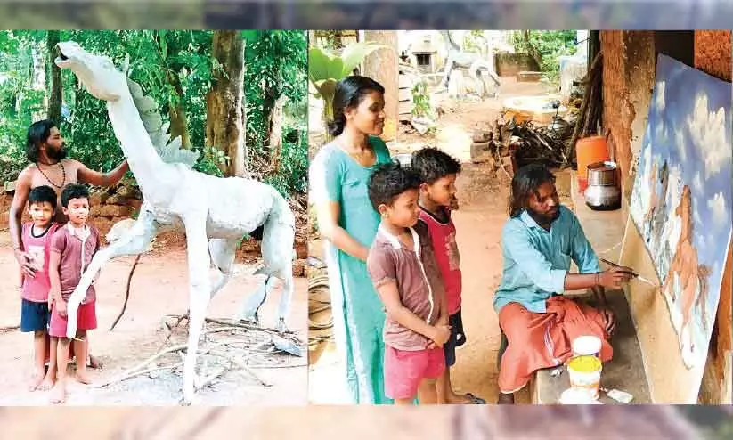 ശി​ൽ​പ​ക​ല​യി​ല്‍ ശ്ര​ദ്ധേ​യ​നാ​യി ഉ​ദ​യ​ന്‍