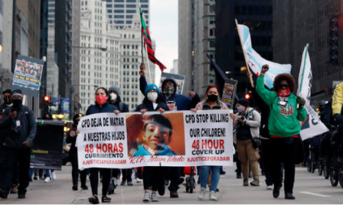 കീഴടങ്ങിയിട്ടും 13കാരനെ വെടിവെച്ചിട്ട്​ പൊലീസ്​; യു.എസിൽ പ്രതിഷേധം അടങ്ങുന്നില്ല