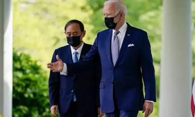 പസഫിക്കിൽ ചൈനക്ക്​ കുരുക്കിടാൻ യു.എസ്​- ജപ്പാൻ സഖ്യം, വൈറ്റ്​ഹൗസിൽ ബൈഡൻ- സുഗ ചർച്ച