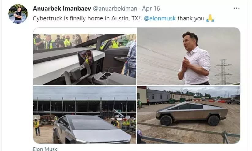 Elon Musk drives in at Tesla’s Texas Gigafactory